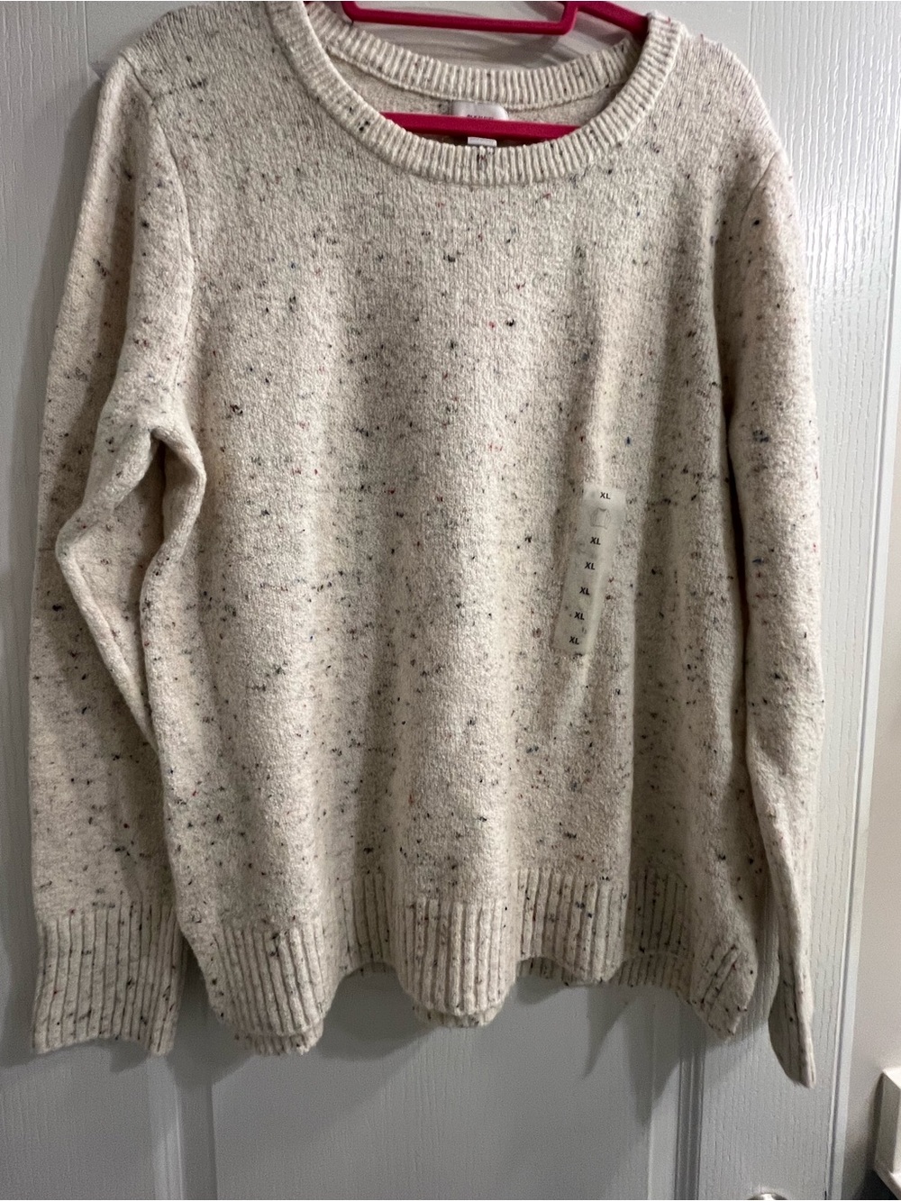 Old Navy Cream Speckled Crewneck Sweater